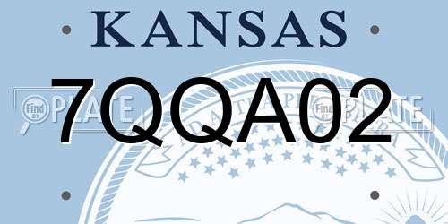 7QQA02 Kansas License Plate