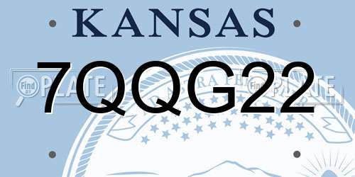 7QQG22 Kansas License Plate