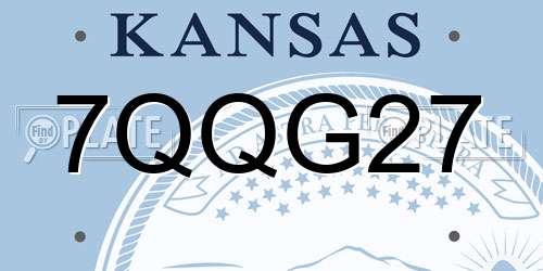 7QQG27 Kansas License Plate