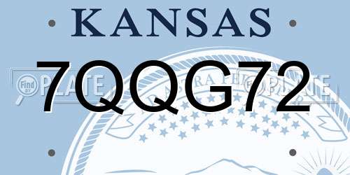 7QQG72 Kansas License Plate