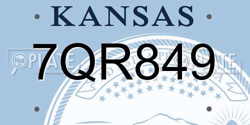 7QR849 Kansas License Plate