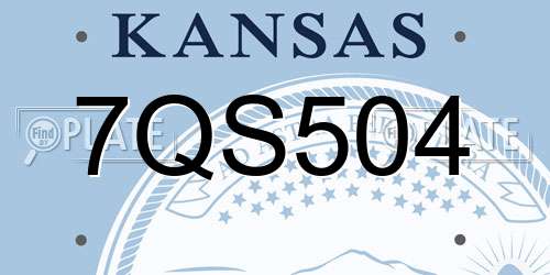 7QS504 Kansas License Plate