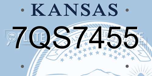 7QS7455 Kansas License Plate
