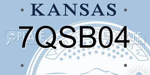 7QSB04 Kansas License Plate