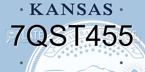 7QST455 Kansas License Plate