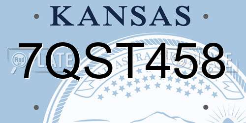 7QST458 Kansas License Plate