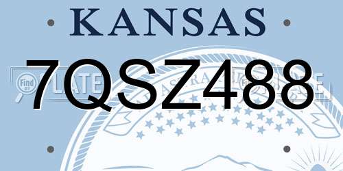 7QSZ488 Kansas License Plate