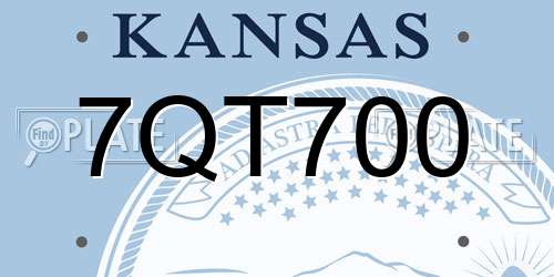 7QT700 Kansas License Plate