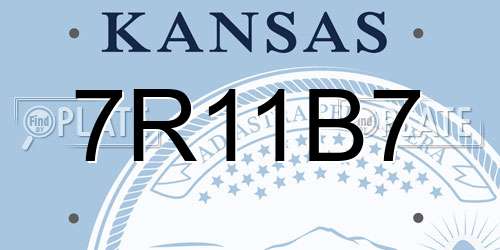 7R11B7 Kansas License Plate