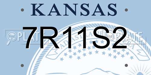 7R11S2 Kansas License Plate