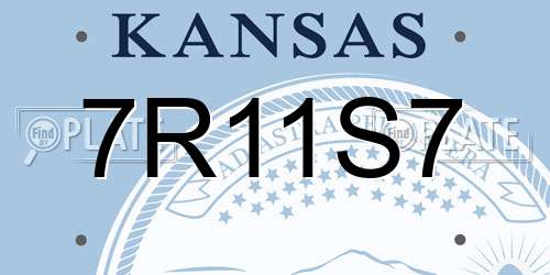 7R11S7 Kansas License Plate