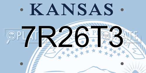 7R26T3 Kansas License Plate
