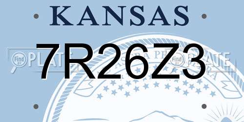 7R26Z3 Kansas License Plate