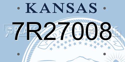 7R27008 Kansas License Plate