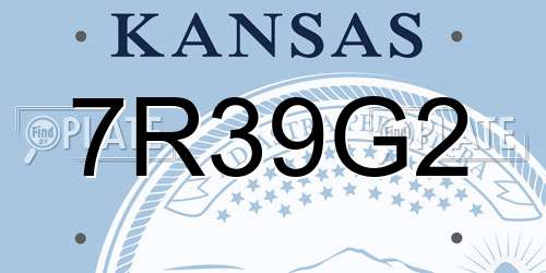 7R39G2 Kansas License Plate