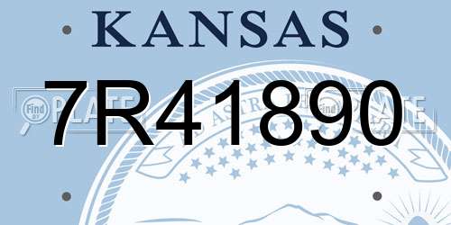7R41890 Kansas License Plate