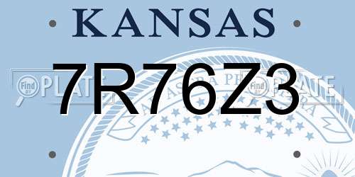 7R76Z3 Kansas License Plate