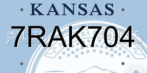 7RAK704 Kansas License Plate