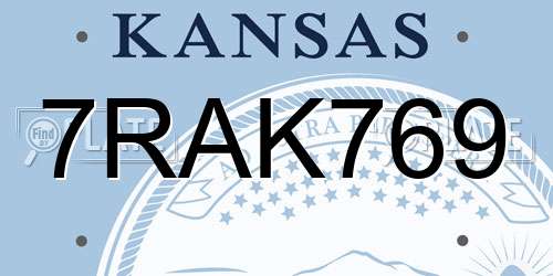 7RAK769 Kansas License Plate
