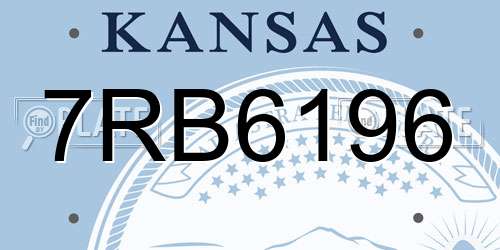 7RB6196 Kansas License Plate