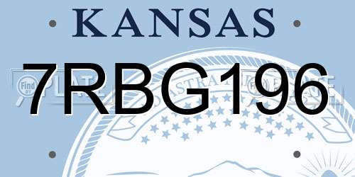 7RBG196 Kansas License Plate