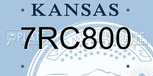 7RC800 Kansas License Plate