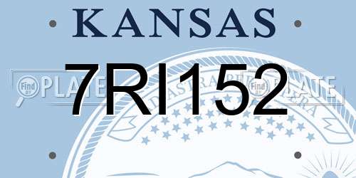 7RI152 Kansas License Plate