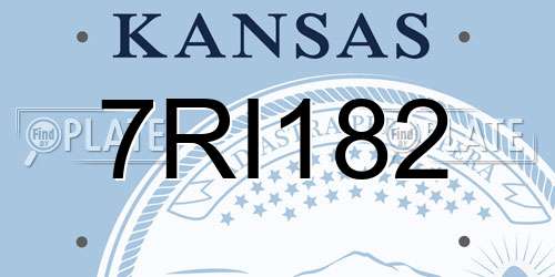 7RI182 Kansas License Plate