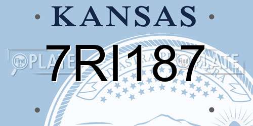 7RI187 Kansas License Plate