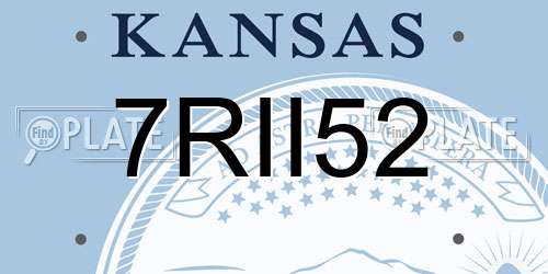 7RII52 Kansas License Plate