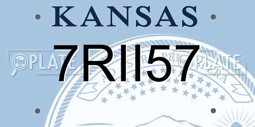 7RII57 Kansas License Plate