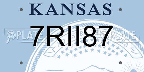 7RII87 Kansas License Plate