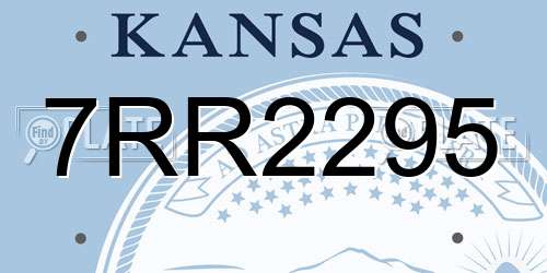 7RR2295 Kansas License Plate