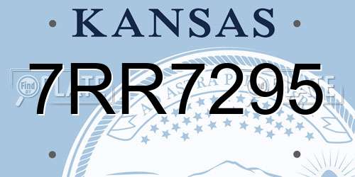 7RR7295 Kansas License Plate