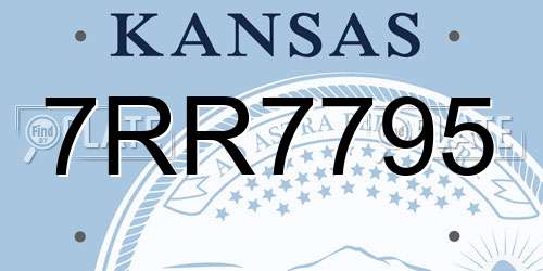 7RR7795 Kansas License Plate