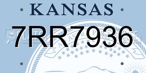 7RR7936 Kansas License Plate