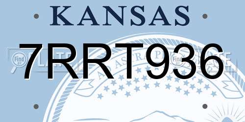 7RRT936 Kansas License Plate