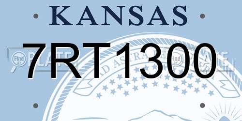7RT1300 Kansas License Plate