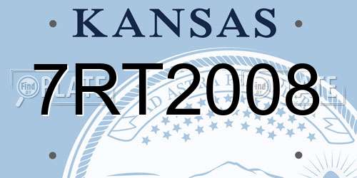 7RT2008 Kansas License Plate