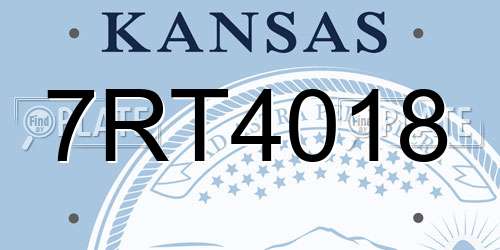 7RT4018 Kansas License Plate