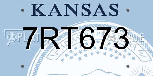 7RT673 Kansas License Plate