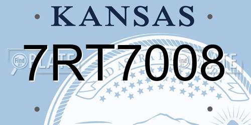 7RT7008 Kansas License Plate