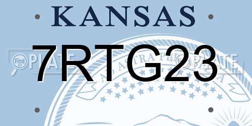 7RTG23 Kansas License Plate