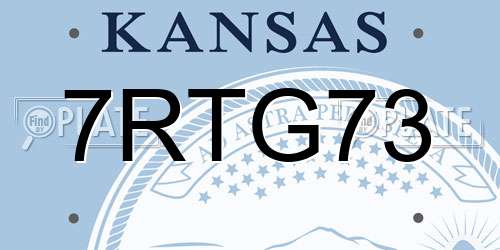 7RTG73 Kansas License Plate