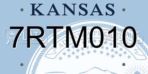 7RTM010 Kansas License Plate