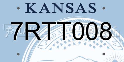 7RTT008 Kansas License Plate
