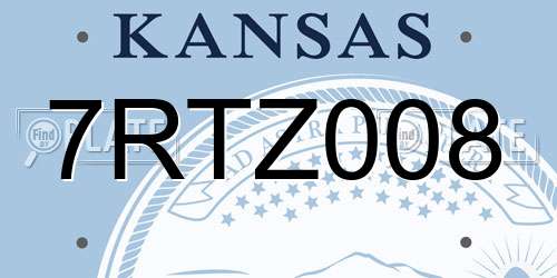 7RTZ008 Kansas License Plate