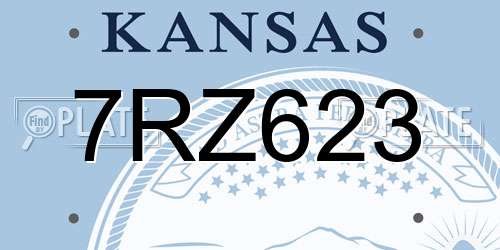 7RZ623 Kansas License Plate