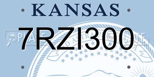 7RZI300 Kansas License Plate