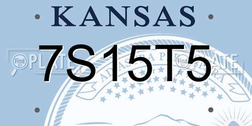 7S15T5 Kansas License Plate